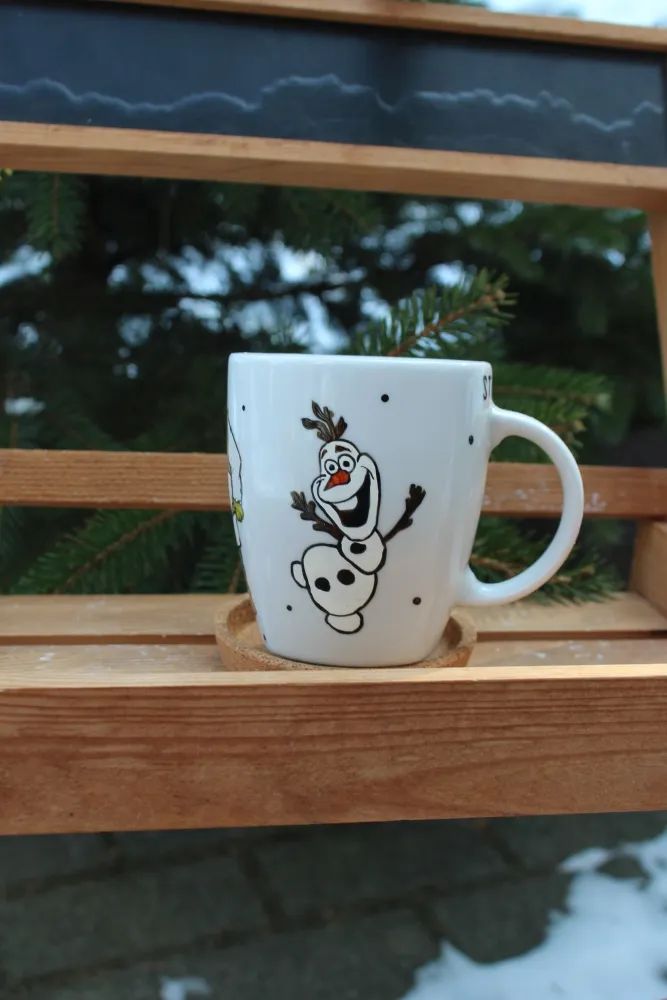 Zimowy bałwanek — rękodzieło: porcelana
