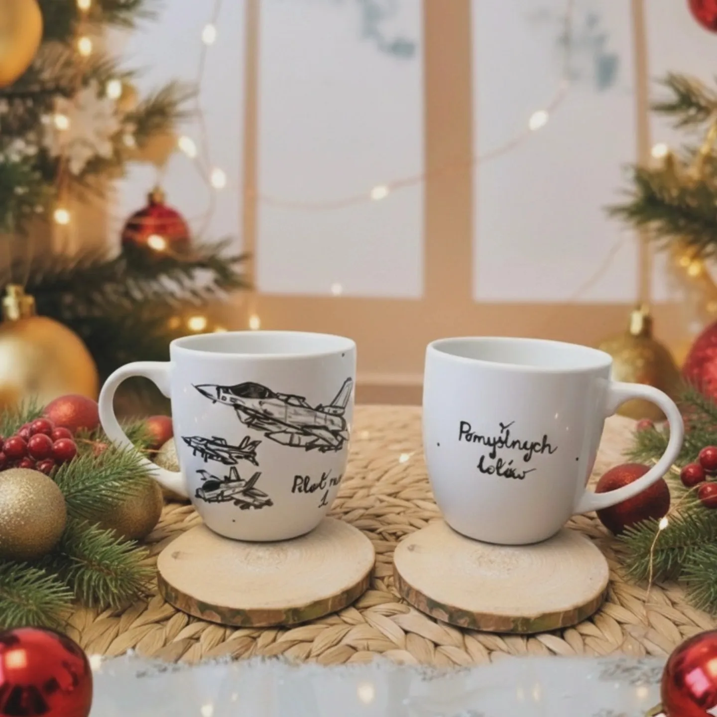 Dla pilota: „Pomyślnych lotów” — rękodzieło: porcelana